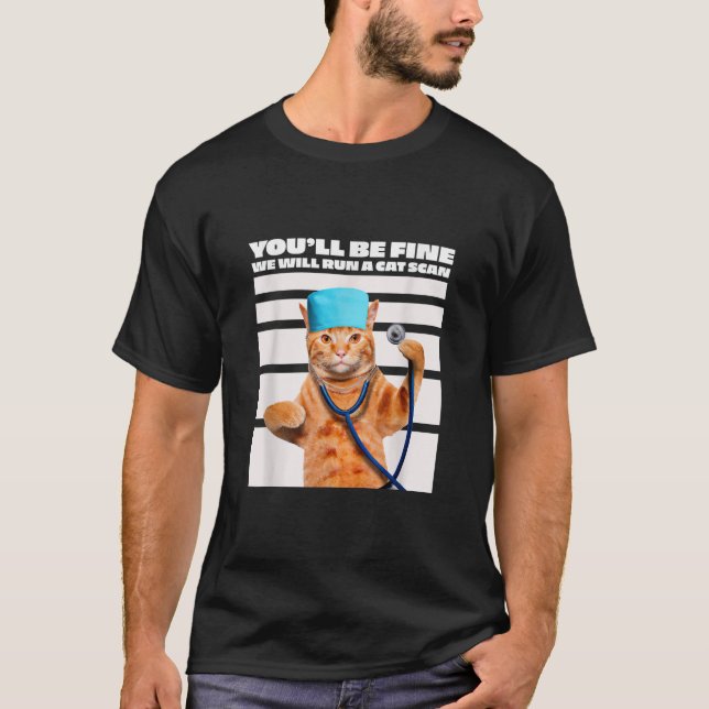 T-shirt Infirmière Chat Nous Dirigeons Une Balayage Chat P (Devant)