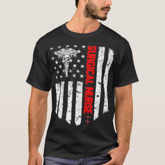 T-shirt Infirmière chirurgicale Drapeau américain RN Infir
