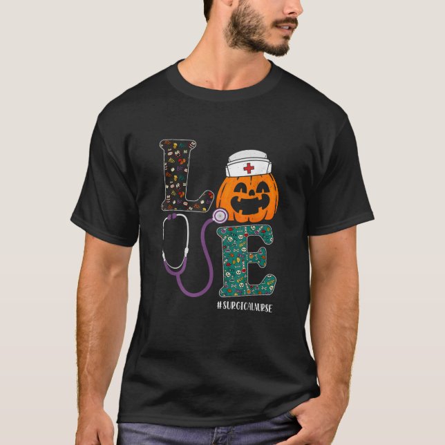 T-shirt Infirmière chirurgicale Halloween effrayant Citrou (Devant)