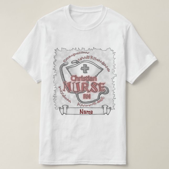 T-shirt Infirmière chrétienne axiom (Design devant)