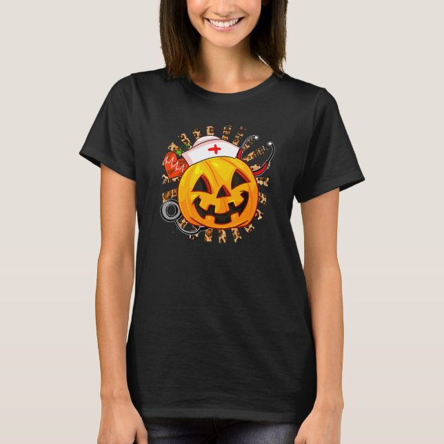 T-shirt Infirmière citrouille Scary Costume d'Halloween RN (Devant)