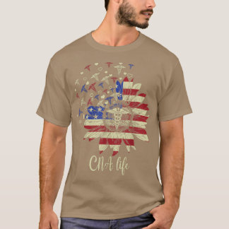 T-shirt Infirmière CNA American Flag Pride Infirmière Sunf