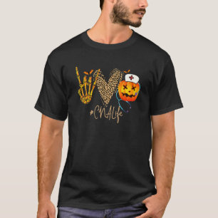 T-shirt Infirmière CNA Life Citrouille Léopard Spooky Hall