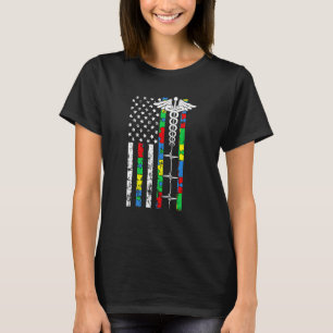 T-shirt Infirmière cool enregistrée Rn drapeau américain a