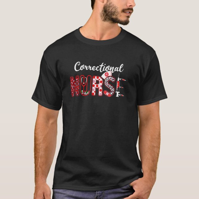 T-shirt Infirmière correctionnelle Stethoscope Empreinte d (Devant)