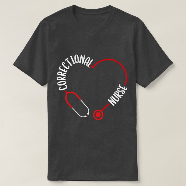 T-shirt Infirmière correctionnelle Stethoscope Infirmières (Design devant)