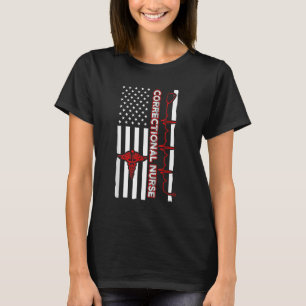 T-shirt Infirmière correctionnelle USA Drapeau Infirmière