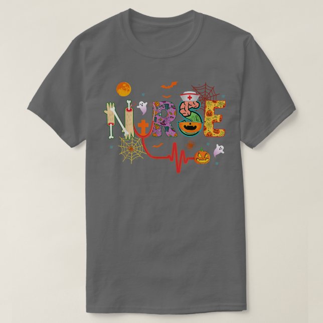 T-shirt Infirmière Costume Halloween Stethoscope Pump puls (Design devant)