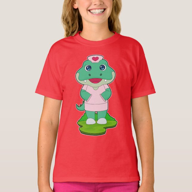 T-shirt Infirmière crocodile (Devant)