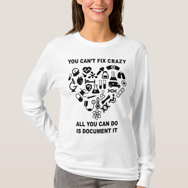 T-shirt Infirmière Cute Coeur Infirmière Funny (Devant)