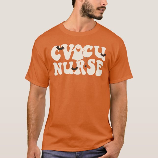 T-shirt Infirmière CVICU Halloween Cardiovasculaire ICU In (Devant)