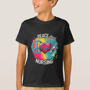 T-shirt Infirmière d'amour Saint-Valentin Paix Amour Soins