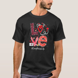 T-shirt Infirmière de camp Vie Amour Coeur Stethoscope Rn 