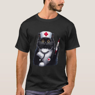 T-shirt Infirmière de chat mignonne. Chat spécial de la jo
