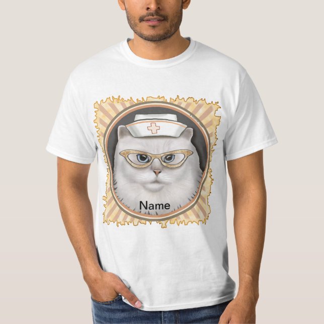 T-shirt infirmière de chat perse (Devant)