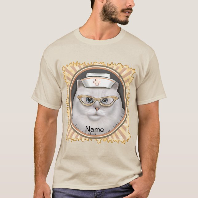 T-shirt infirmière de chat perse (Devant)