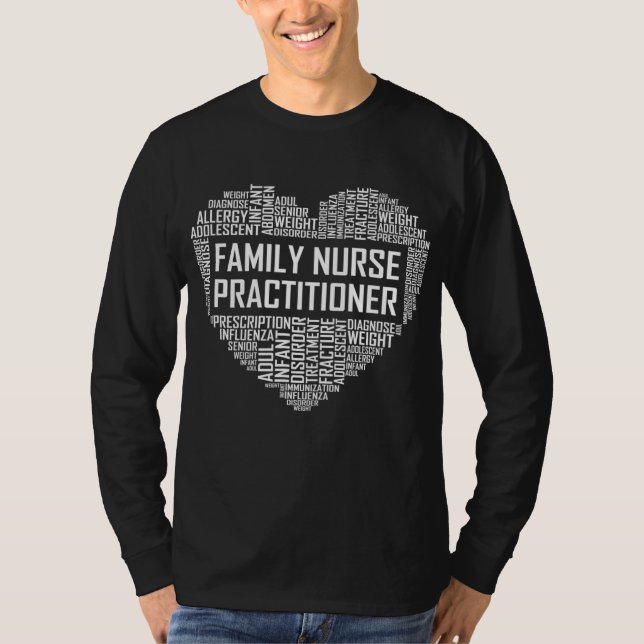 T-shirt Infirmière de famille Praticien Coeur FNP Infirmiè (Devant)