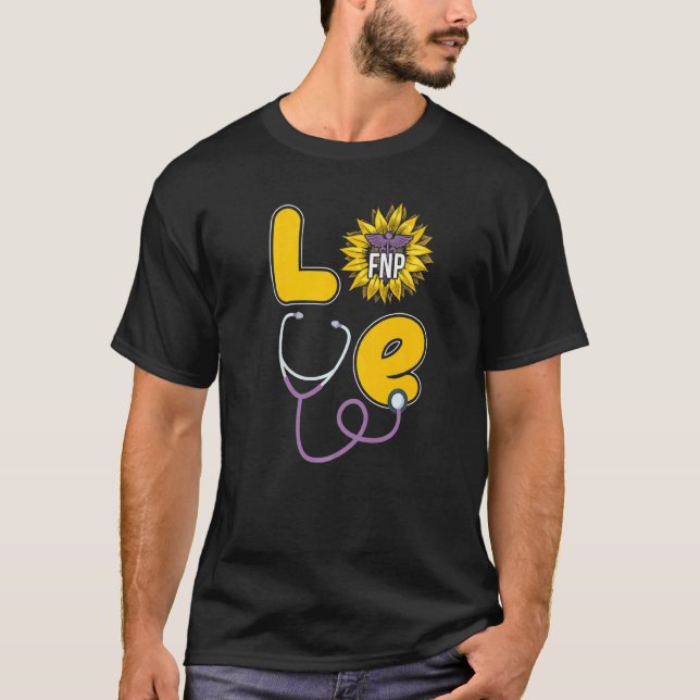 T-shirt Infirmière de famille Praticien Love Sunflower (Devant)