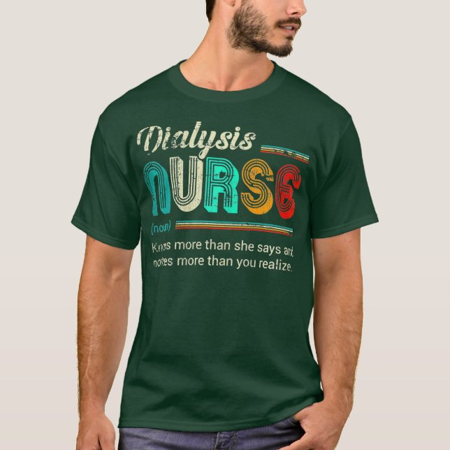 T-shirt Infirmière de la dialyse pour femmes Drôle Devis d (Devant)