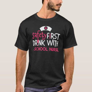 T-shirt Infirmière de l'école Sécurité d'abord  Semaine de