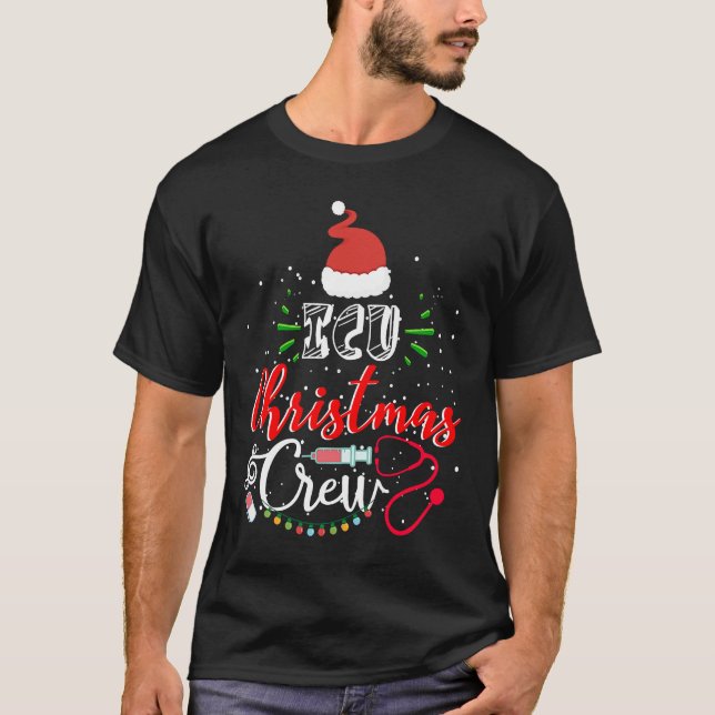 T-shirt Infirmière de l'ICU équipage de Noël Cute Xmas (Devant)