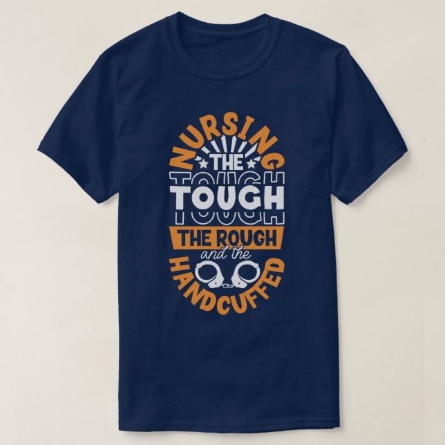 T-shirt Infirmière de l'infirmière correctionnelle menotté (Design devant)