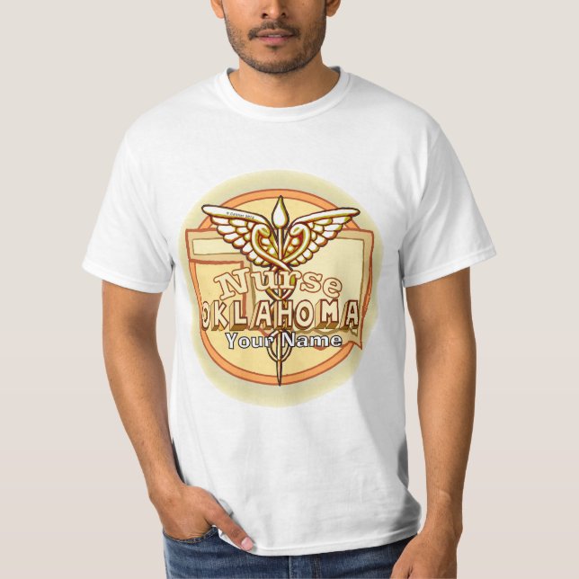T-shirt Infirmière de l'Oklahoma Caducée (Devant)