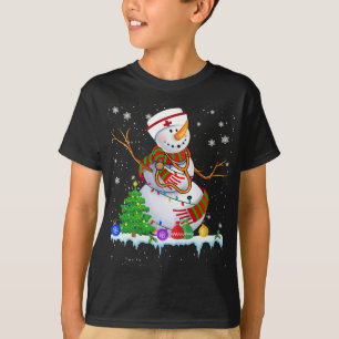 T-shirt Infirmière de neige lumières Noël Noël Arbre de No