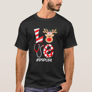 T-shirt Infirmière de Noël Amour Dsp Vie Père Noël Renne I