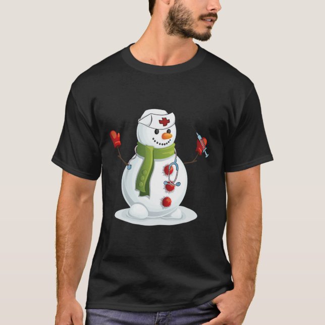 T-shirt Infirmière de Noël amusante Infirmière de neige Pe (Devant)