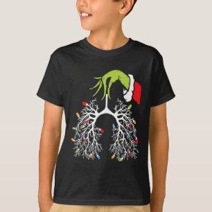 T-shirt Infirmière de Noël Poumon Lumières de Noël Drôle P