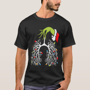 T-shirt Infirmière de Noël Poumon Lumières de Noël Drôle P
