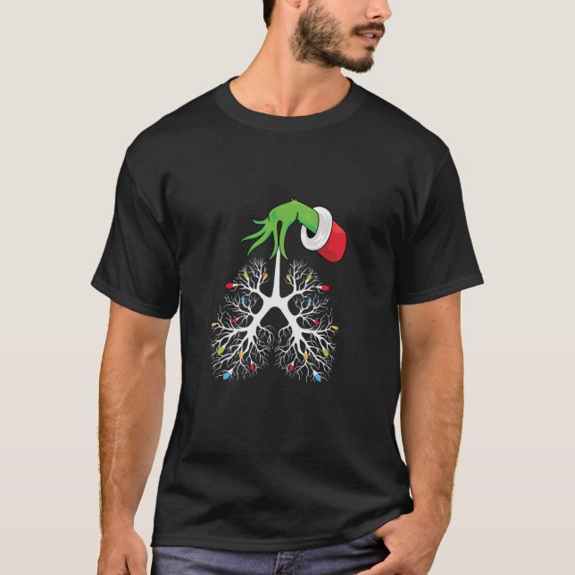 T-shirt Infirmière de Noël Respiratoire Thérapeute Lumière (Devant)