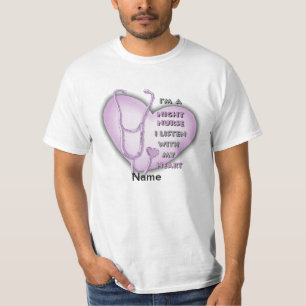 T-shirt Infirmière de nuit du coeur pourpre