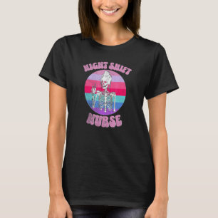 T-shirt Infirmière de nuit super infirmière squelette