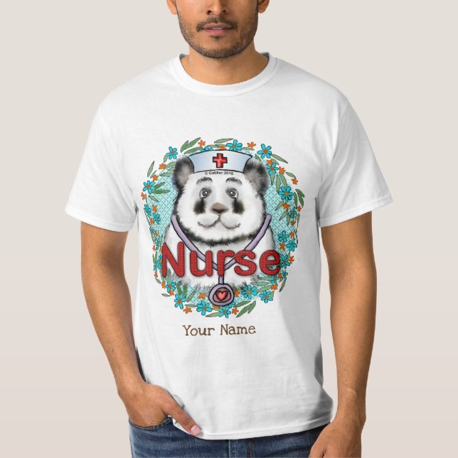T-shirt infirmière de Panda (Devant)