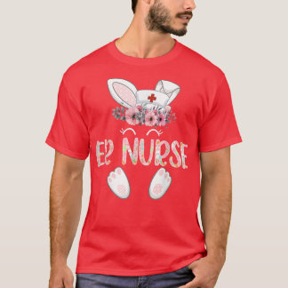 T-shirt infirmière de Pâques infirmière lapin floral