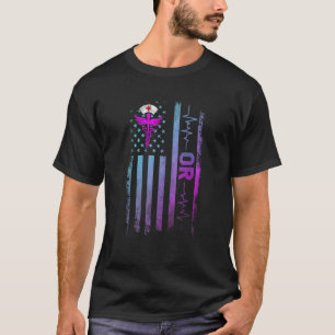 T-shirt Infirmière de salle d'opération Usa Flag
