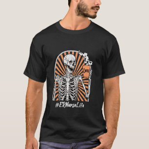 T-shirt Infirmière de salle d'urgence ER Café Squelette Ép
