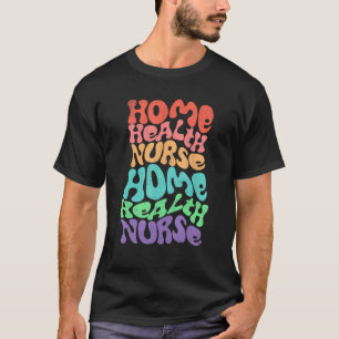 T-shirt Infirmière de santé Super Rétro répétée empilée