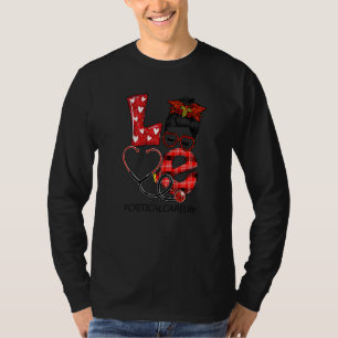 T-shirt Infirmière de soins critiques Plaid Leopard Love H