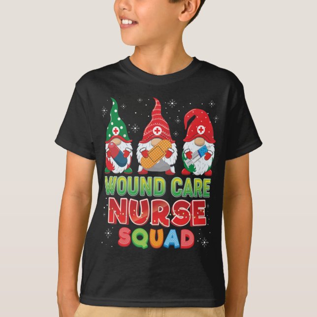 T-shirt Infirmière de soins de la blessure Squad Noël Gnom (Devant)