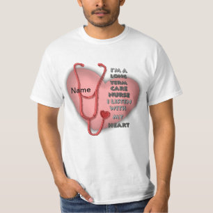 T-shirt Infirmière de soins de longue durée du coeur rouge