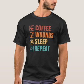 T-shirt Infirmière de soins de santé Café Café Plaies Dorm