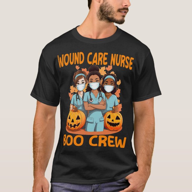 T-shirt Infirmière de soins dentaires Halloween Boo Crew (Devant)