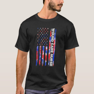 T-shirt Infirmière de soins dentaires Tie Dye Drapeau amér