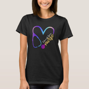 T-shirt Infirmière de soins infirmiers Watercol Love Coeu