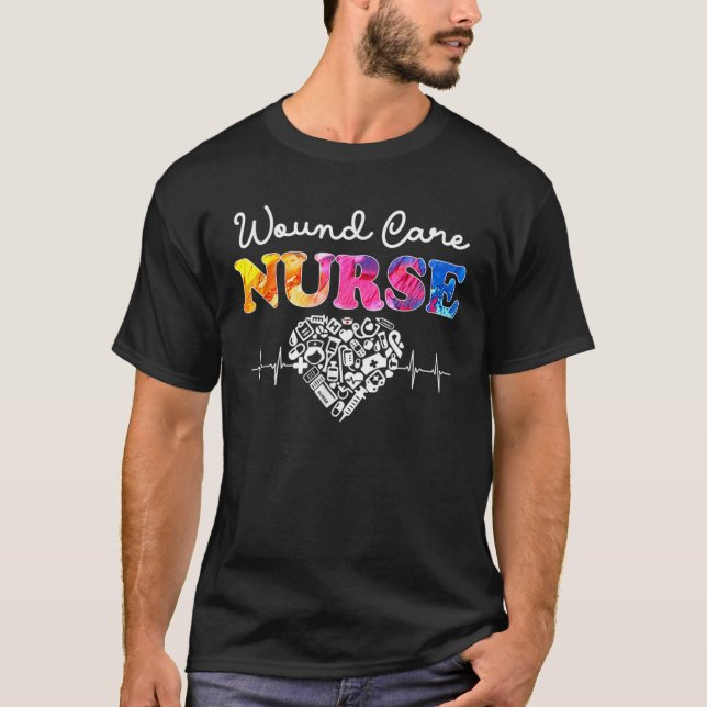 T-shirt Infirmière de soins infirmiers Watercol Love Coeur (Devant)