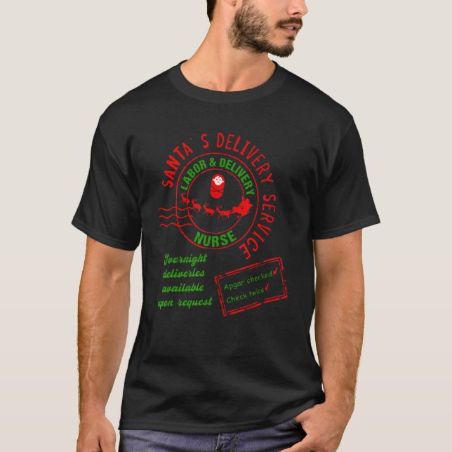 T-shirt Infirmière De Travail Et De Livraison Noël Mère Bé (Devant)