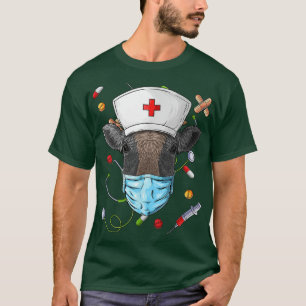 T-shirt Infirmière de vache RN Funny ER Infirmière de l'éc